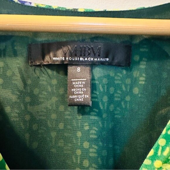 WHBM Green Floral Satin Hi Lo Maxi Dress 8 Mermaidcore Tropical Coquette Resero - Picture 12 of 15